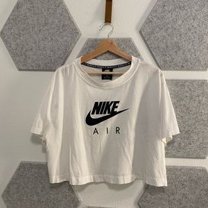 2X Plus Size Nike Air Crop White with Black Logo